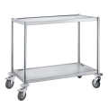 Stainless Steel 2 Tiers Serving Hand Trolley cart